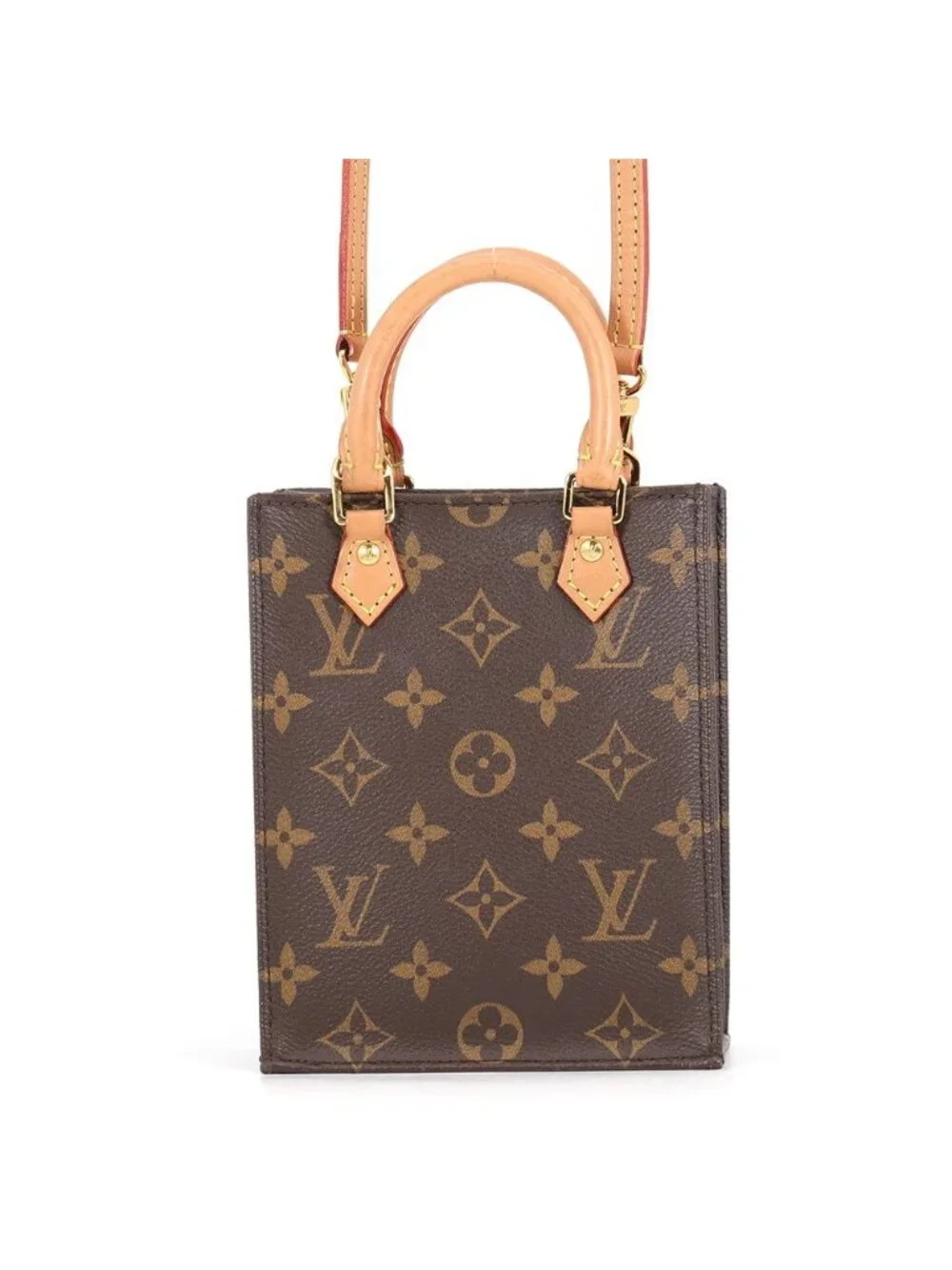 Louis Vuitton Handbag Monogram Petite Sac Plat Mini Bag 2-Way